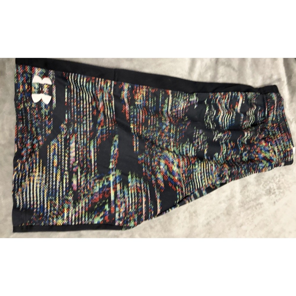 Under Armour Boys Shorts Size Large YLG Black Multi HeatGear Loose Fit Logo - Picture 3 of 5
